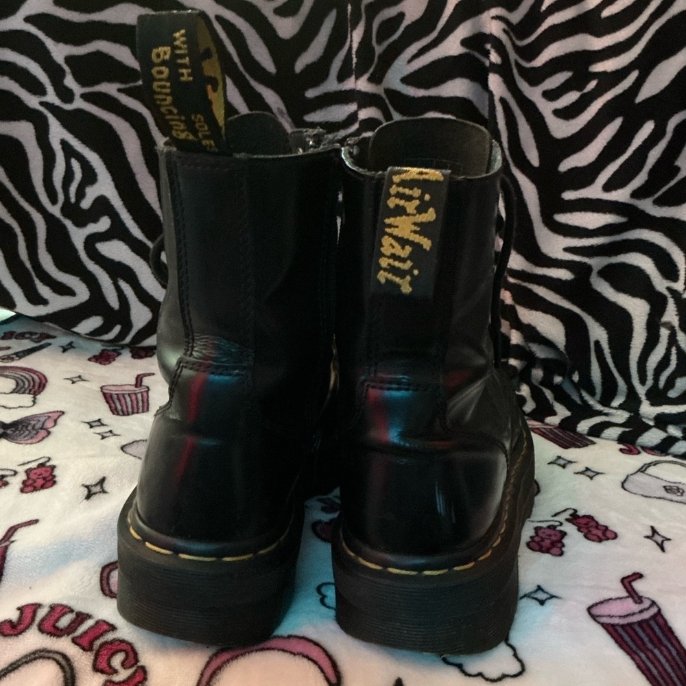 Dr. Martens Black Combat Moto Boots with Platform Sole - Picture 3 of 4